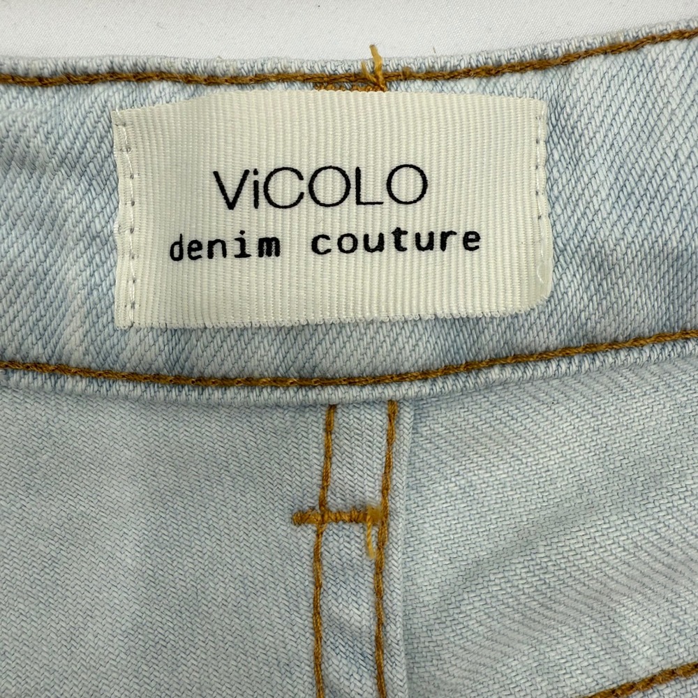 Vicolo Denim Couture Jeans Light Wash Pleated High Waist Tapered 90s‎ - Picture 8 of 13